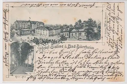 900873 AK Hotel Saline & Bad Dürrheim - Gesamtansicht, Kaiser Allee 1901