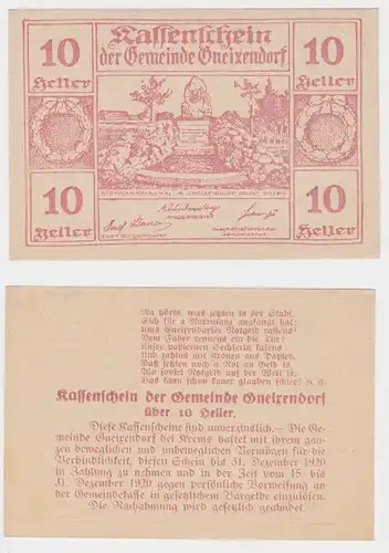 10 Heller Banknote Notgeld Gemeinde Gneixendorf (140348)