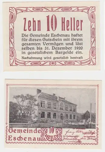 10 Heller Banknote Notgeld Gemeinde Eschenau (151548)
