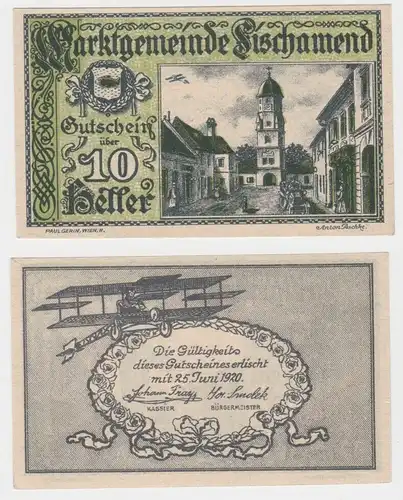 10 Heller Banknote Notgeld Gemeinde Fischamend (140571)