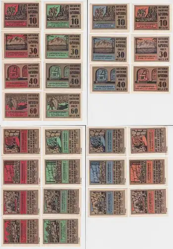 14 Banknoten 10 bis 60 Heller Notgeld Stadtgemeinde Grödig (149339)