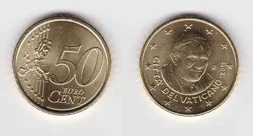50 Cent Messing Münze Vatikan 2011 Pabst Benedikt XVI (143260)