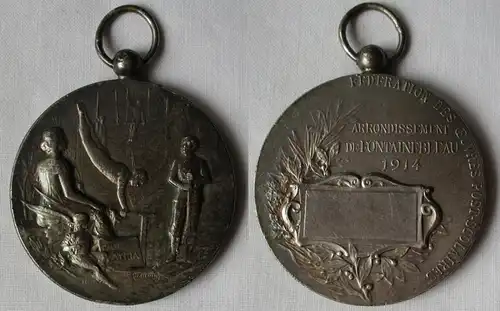 Frankreich Medaille Fédération des oeuvres post-scolaires 1914 (154099)