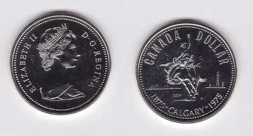 1 Dollar Silber Münze Canada Kanada 100 Jahre Stadt Calgary 1975 (120143)