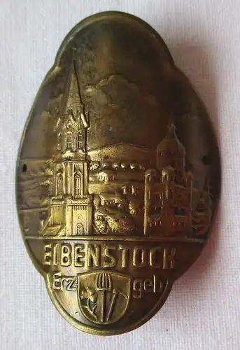 alter Stocknagel Eibenstock Erzgebirge Stadtwappen und Kirche um 1910 (107099)