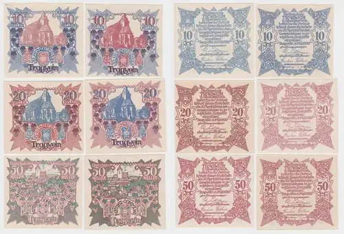 6x 10, 20 und 50 Heller Banknote Tragwein 04.05.1920 (137552)