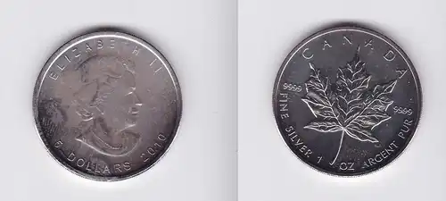 5 Dollar Silber Münze Kanada Meaple Leaf 2010 1 Unze Feinsilber (119702)