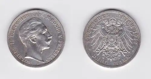 3 Mark Silbermünze Preussen Kaiser Wilhelm II 1912 A Jäger 103 (120027)