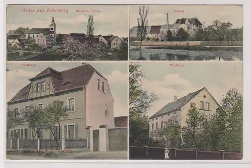 99144 Mehrbild Ak Gruß aus Flößberg Forsthaus, Schloss usw. 1911