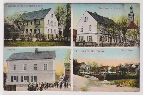 99672  Mehrbild Ak Gruß aus Buchheim Restaurant, Schule usw. 1913