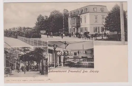 99385 Mehrbild Ak Bahnrestaurant Frauendorf Bez.Leipzig um 1900