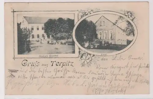 99155 Mehrbild Ak Gruß aus Terpitz Noebels Gasthof mit Saal 1903