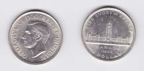 1 Dollar Silbermünze Kanada Parlamentsgebäude in Otawa 1939 (118527)