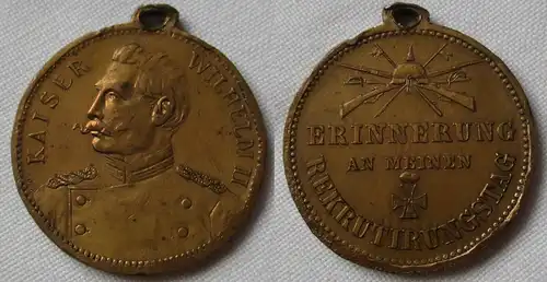 Medaille Kaiser Wilhelm II Erinnerung an meinen Rekrutierungstag  (162151)
