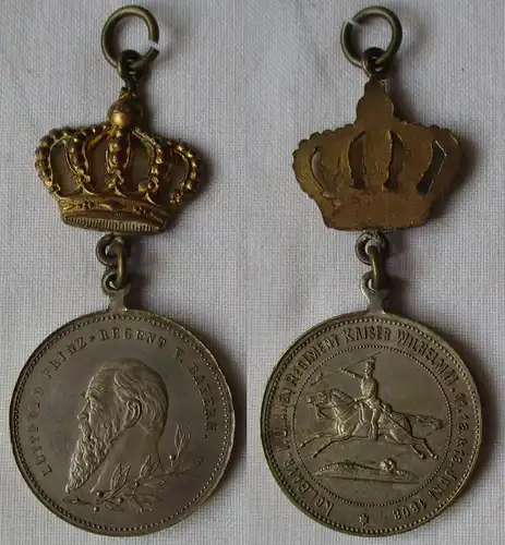 seltene Medaille 1.kgl.Bayr. Ulanen Regiment Kaiser Wilhelm II 1898 (154568)
