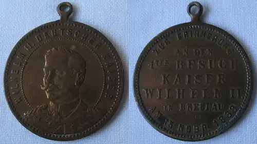 Medaille Erinnerung an den 1.Besuch Kaiser Wilhelm II in Breslau 1888 (152934)