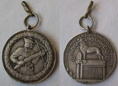 Medaille 900er Silber Braunschweiger Landesbundesschießen 1925 (137439)
