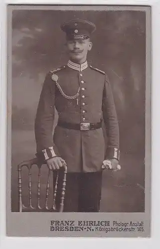 71805 Original Kabinett Foto Soldat Dresden mit Schützenschnur um 1915