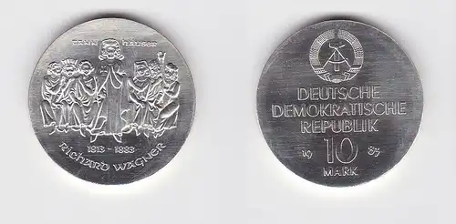 DDR Gedenk Münze 10 Mark Richard Wagner 1983 Silber Stempelglanz (126445)