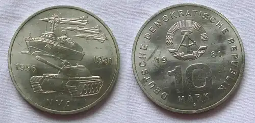DDR Gedenk Münze 10 Mark 25 Jahre Nationale Volksarmee NVA 1981 (123451)