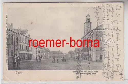78135 Geyer Marktplatz mit Blick nach der Annabergerstrasse 1910