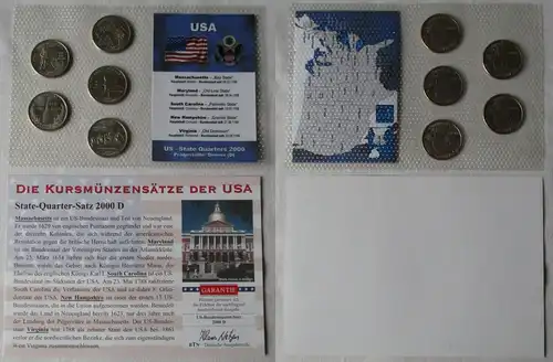 KMS Kursmünzensatz US State Quarters 2000 Denver + Zertifikat (122267)