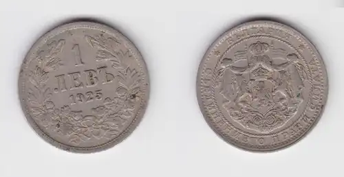 1 Lew Nickel Münze Bulgarien 1925 ss (154595)