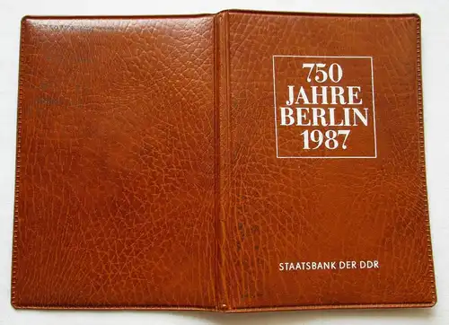DDR 750 Jahre Berlin,Offizieller Folder m. 4 Münzen & Token, Staatsbank (134696)