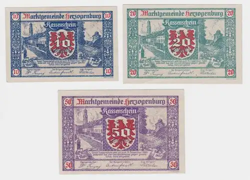 10,20 und 50 Heller Banknoten Notgeld Gemeinde Herzogenburg 1920 (154764)