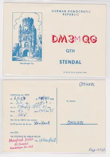 65512 QSL Karte Funker Funkamateur DDR Stendal Ünglinger Tor 1967