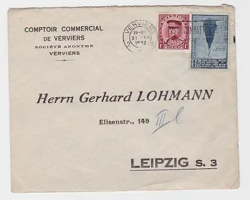 11969 Firmen Brief Comptoir Commercial (kommerziele Theke) Verviers Belgien 1932