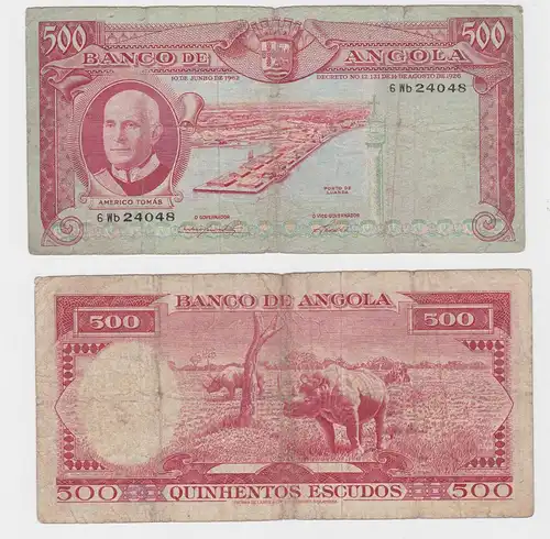500 Escudos Banknote Banco de Angola 1962 (125686)