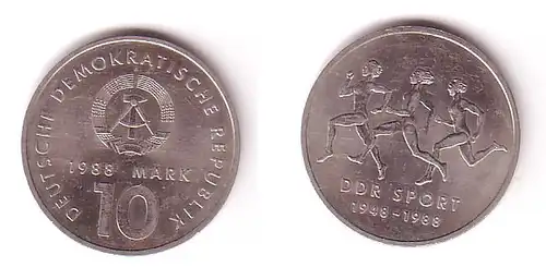 DDR Gedenk Münze 10 Mark 40 Jahre DDR Sport 1988 (109377)