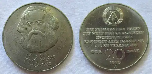 DDR Gedenk Münze 20 Mark Karl Marx 1983 (119199)