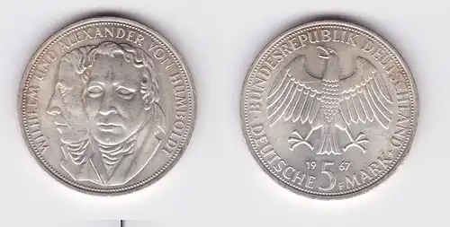 5 Mark Silber Münze Deutschland Gebrüder Humboldt 1967 F (124303)