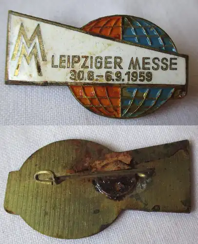 emailliertes DDR Ausländerabzeichen Leipziger Messe 30.8.-6.9. 1959 (124439)