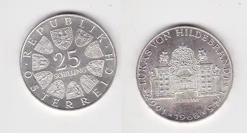25 Schilling Silber Münze Österreich Lukas von Hildebrandt 1968 (141949)