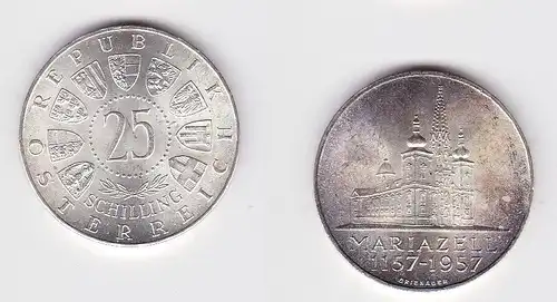 25 Schilling Silber Münze Österreich Mariazell 1957 (140929)