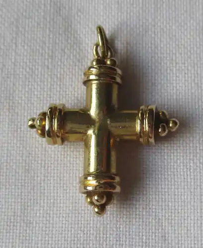 charmanter 585er Gold Kettenanhänger in Form eines Kreuzes (159247)