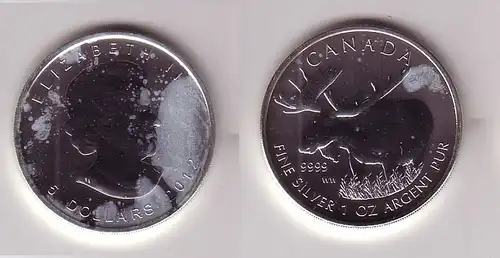 5 Dollar Silbermünze Kanada Elch 2012 1 Unze Feinsilber (108873)