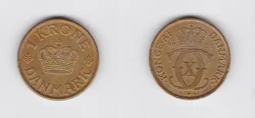 1 Krone Messing Münze Dänemark 1931 (134593)