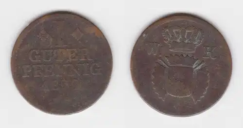1 Guter Pfennig Kupfer Münze Hessen-Kassel 1829 (143030)