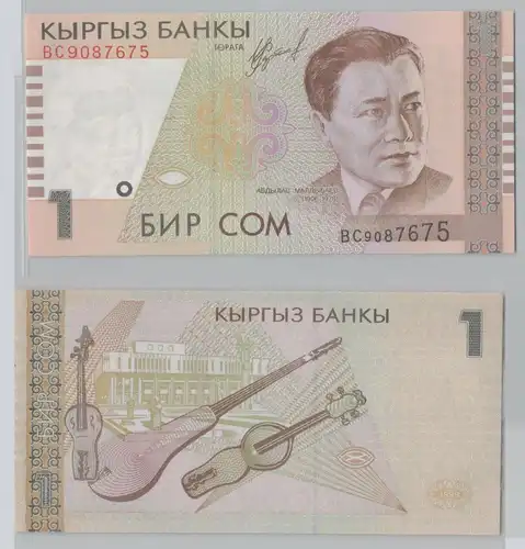1 Som Banknote Kirgistan Кыргызстан 1999 Pick 15 bankfrisch UNC (152955)