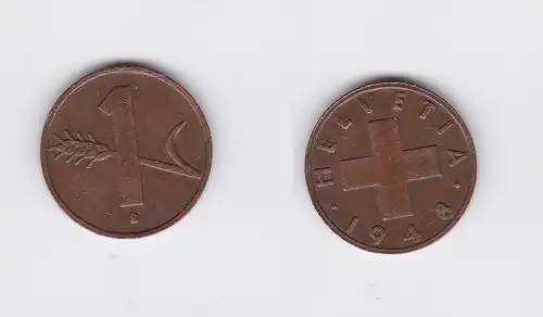 1 Rappen Kupfer Münze Schweiz 1948 B (118048)