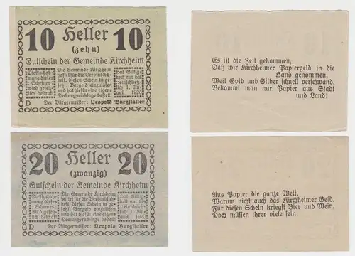 10 und 20 Heller Banknote Kirchheim (131284)
