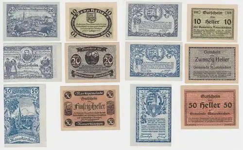 6x 10, 20, 30 und 50 Heller Banknoten Mauerkirchen (130880)