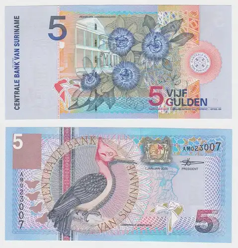 5 Gulden Banknote Suriname 2000 Pick 146 bankfrisch UNC (153306)