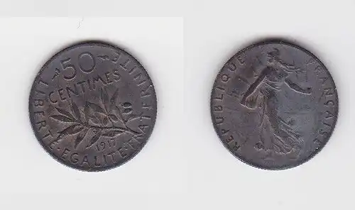 50 Centimes Silber Münze Frankreich 1913 (118717)
