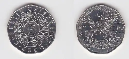 5 Euro Silber Münze Österreich 2004 EU Erweiterung (119215)