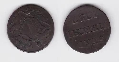 1 Duit Bronze Münze Niederlande Stadt Utrecht 1757 f.ss (162326)